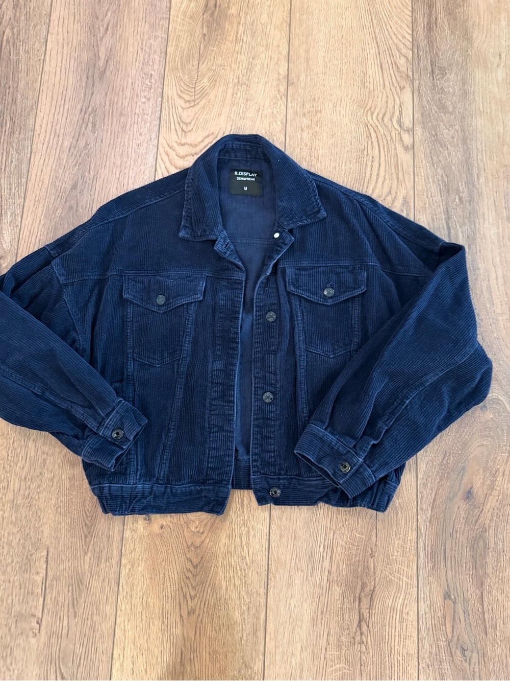 Navy Corduroy Jacket - Women's Oversized Trucker